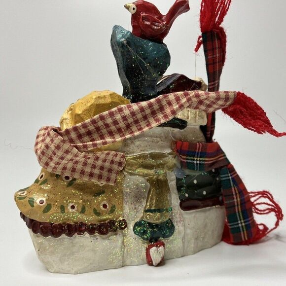 Kurt S Adler Snowtown Snowfolk Loving Couple & Kid Figure snowman carolers - Picture 4 of 11